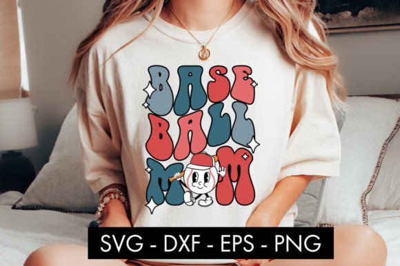Retro Baseball Mom SVG PNG Cut File for Graphics and Crafts